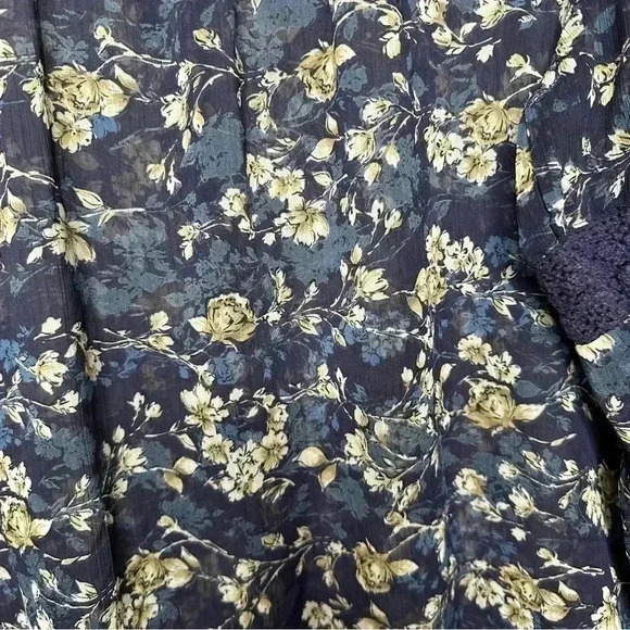 Denver Hayes  Boho Blouse Sheet Flowy Floral Blue/White/Brown Size Extra Large - Picture 16 of 16